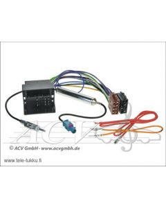 Radioadapterijohto Audi, Seat, Skoda, VW 04->+antenniadapteri virransytll DIN/fakra